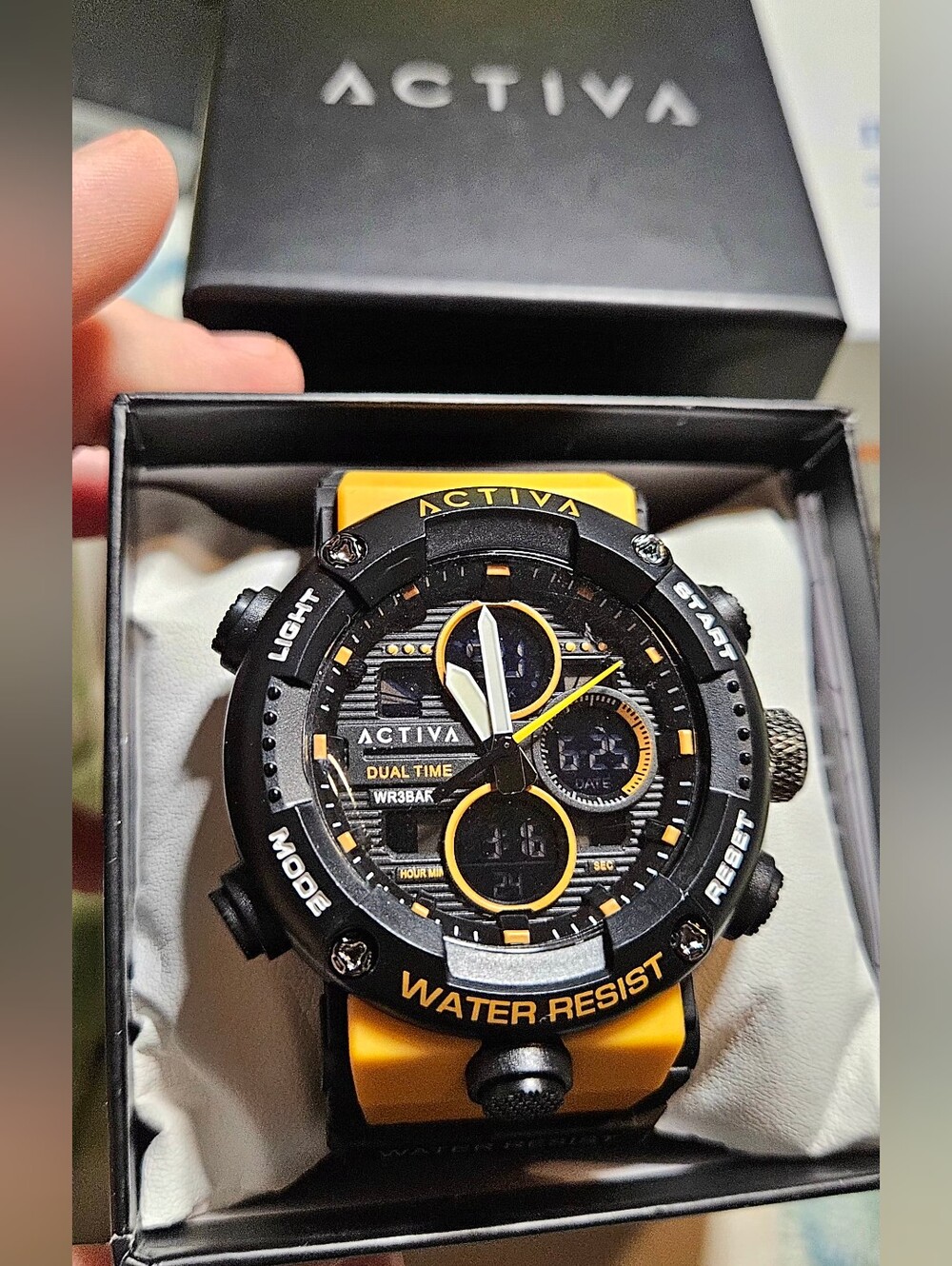 Activa by Invicta Dual Time Sport Watch Yellow/Orange ACW8038-006 NIB